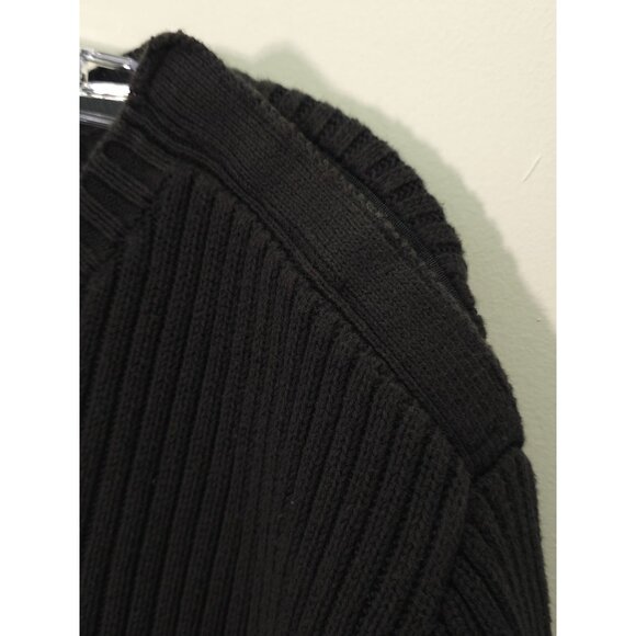 Calvin Klein Jeans Black Ribbed Knit/Cotton Sweater XL L/S Crewneck Unisex - Picture 2 of 11